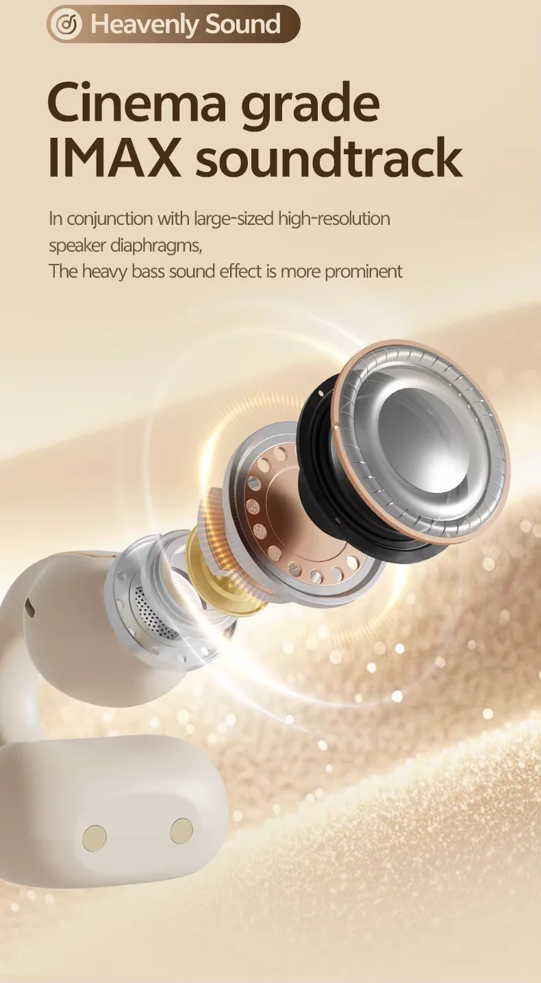 Best Seller M136 Open Ear Clip Earbuds 5.3 Bluetooth Sports Headphones HD Call Noise Cancelling LED Display Audifonos Bluetooth detail