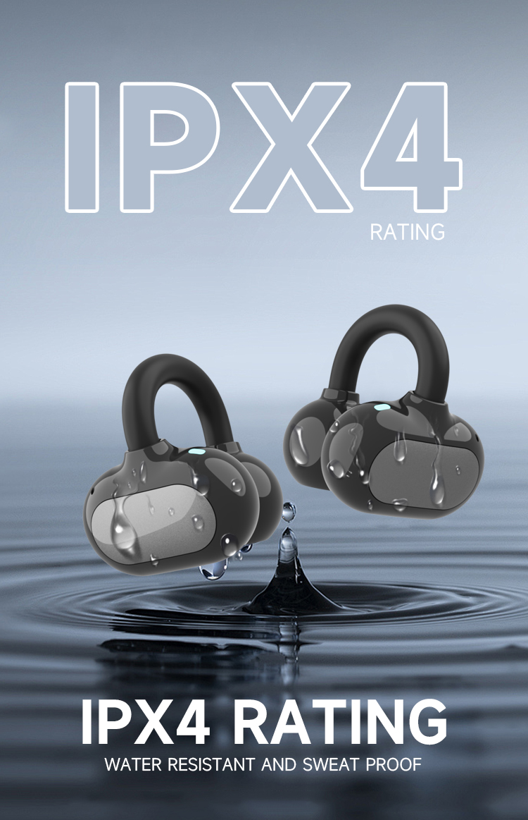 C01 Wireless Open Ear Sports Earbuds with Charging Case IPX4 Waterproof Built-in Mic Clip-On Earphones for Fitness Running detail