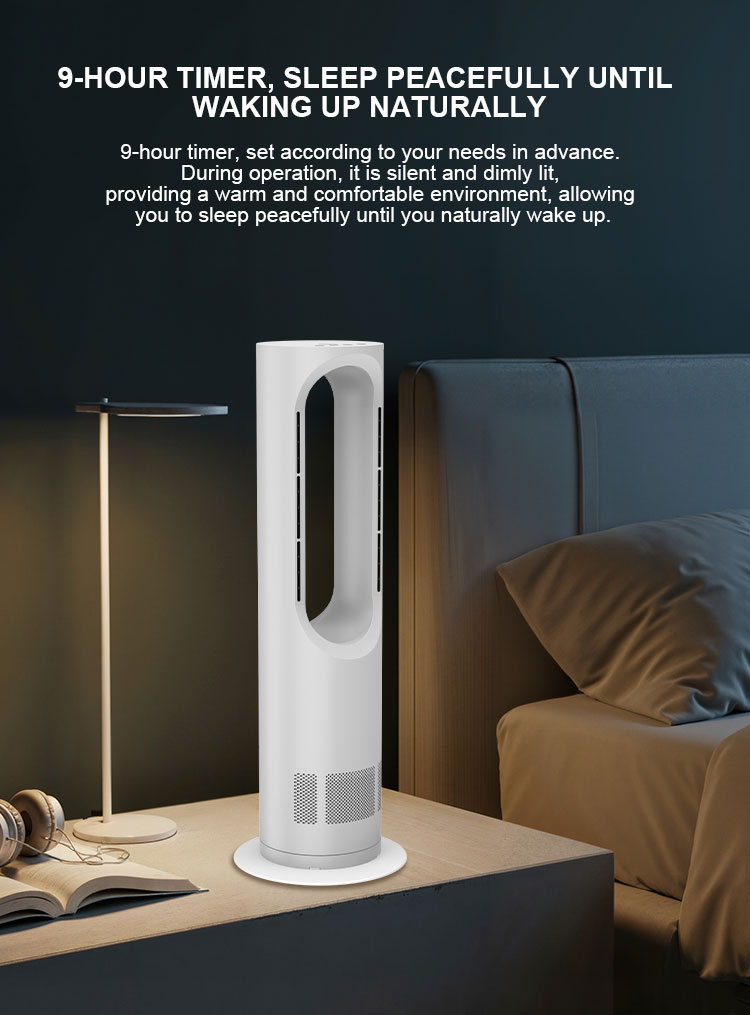 Natural Gentle Airflow Consistent Wind Without Fluctuation Cool Hot Bladeless Tower Fan for Commercial Gift Hotel Room Use detail