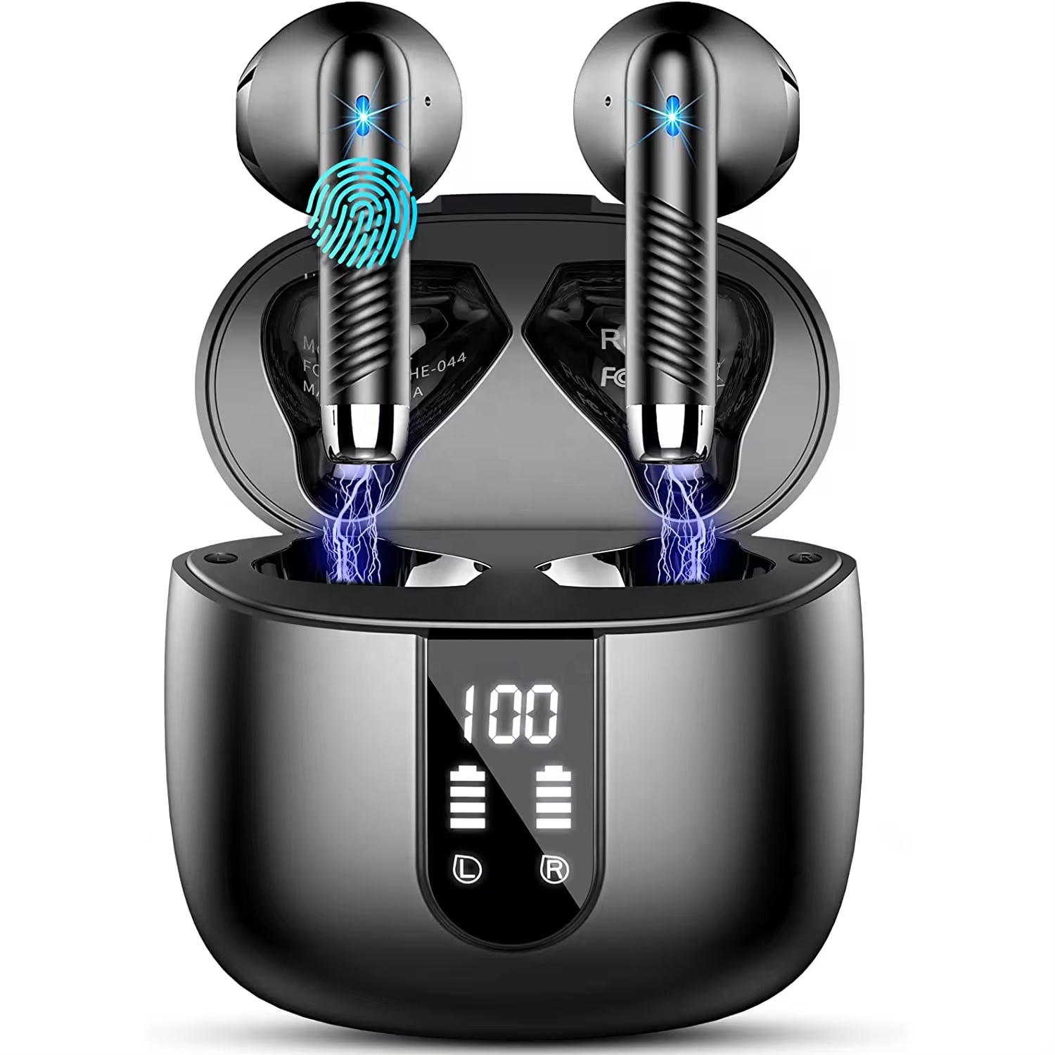 HE-050A HD Digital Display True Wireless Earphones Semi-In-Ear Anc Earbuds With Digital Display Earphone