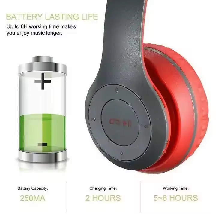 P47 Wireless Open-Ear Headphones Foldable ABS with LED HIFI Stereo Music Earphone Mic Head-mounted Support product view