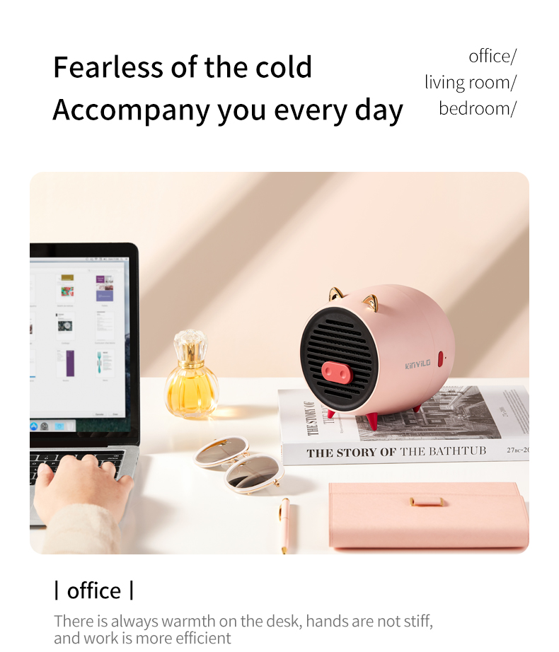 Wholesale Winter Cute Desktop Portable Heating Fan Mini Electric Air Heater Fan detail