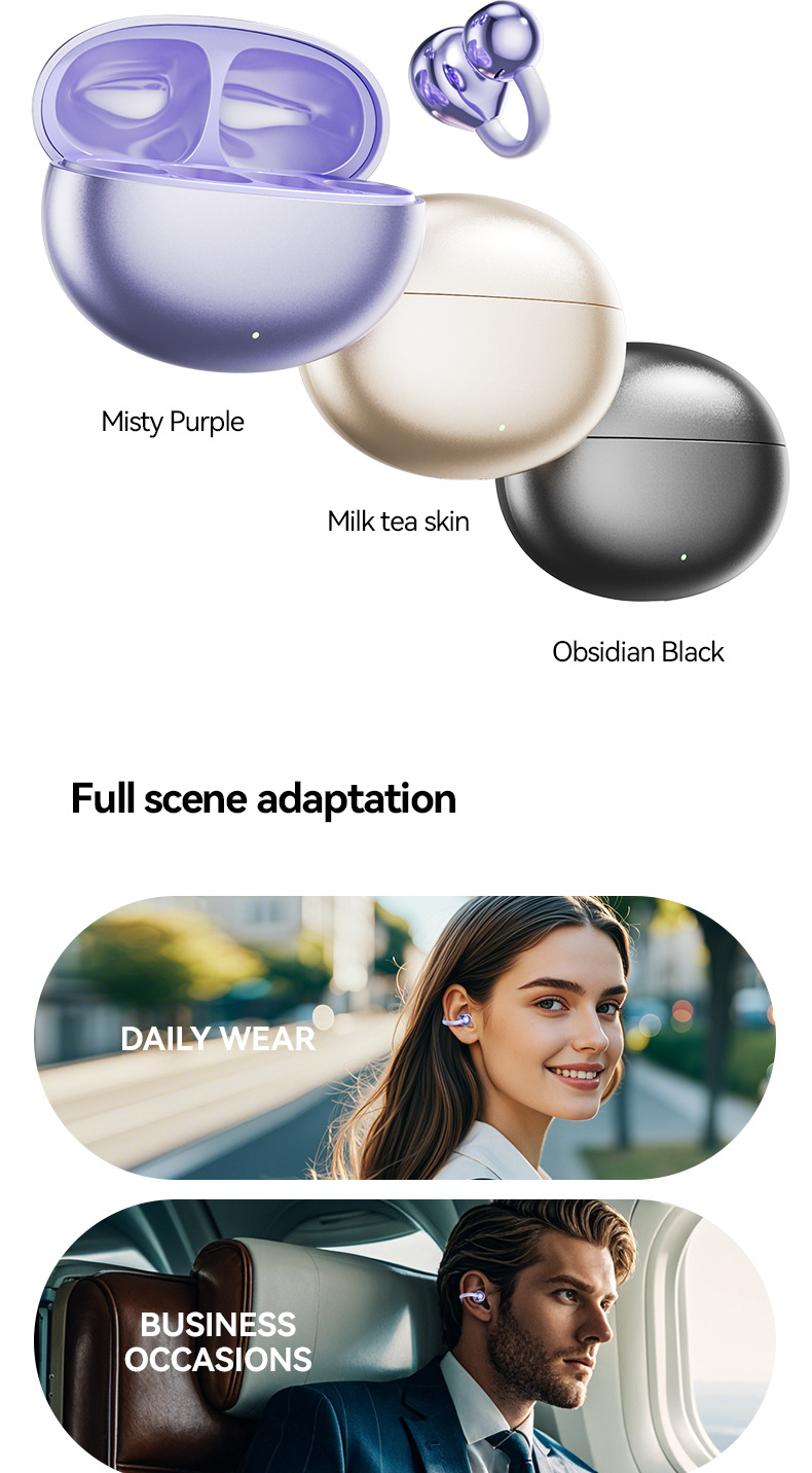 M91 OWS Sport Ear Clip Design Wireless Earphones Similar Earrings Bone Conduction Hi-Res Audio HD Voice Call Bluetooth Headset product view