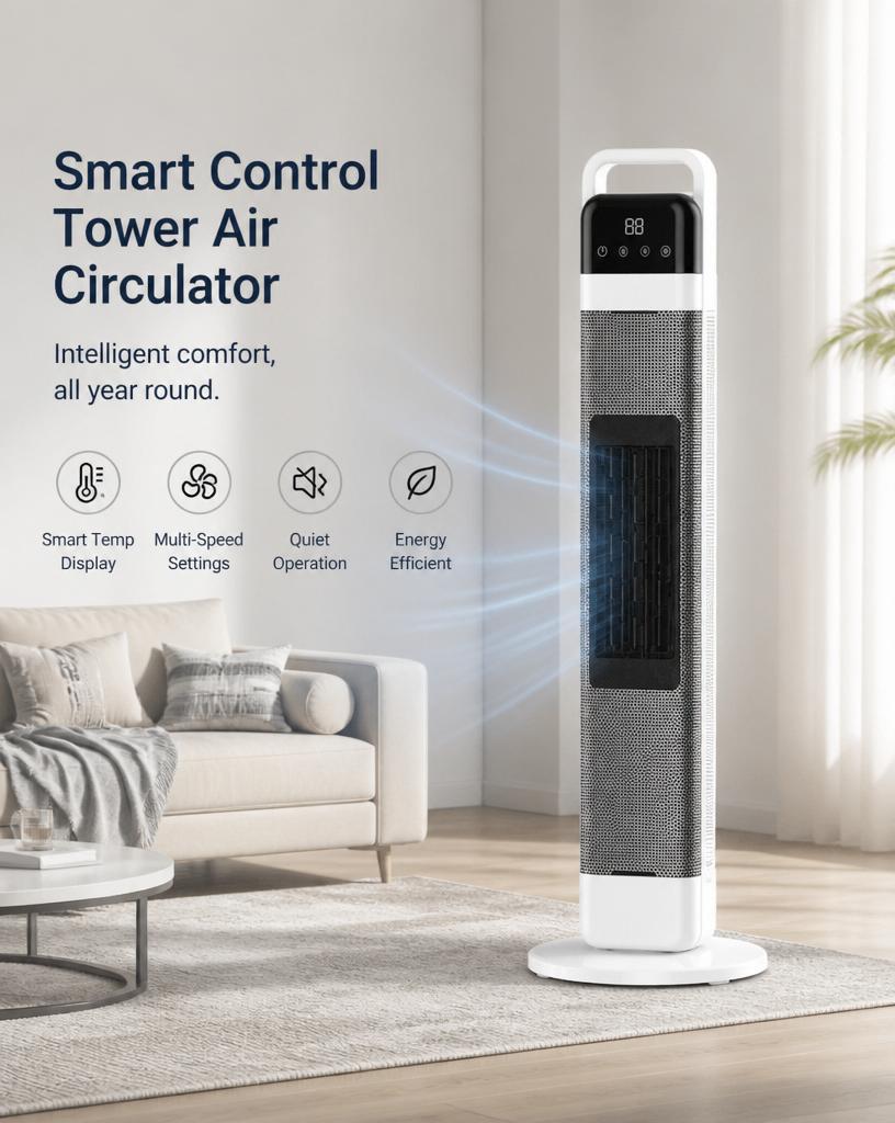 Factory Direct 2000W PTC Ceramic Electric Space Heater Smart Touch LED Display Tower Space Heaters for Indoor Use detail