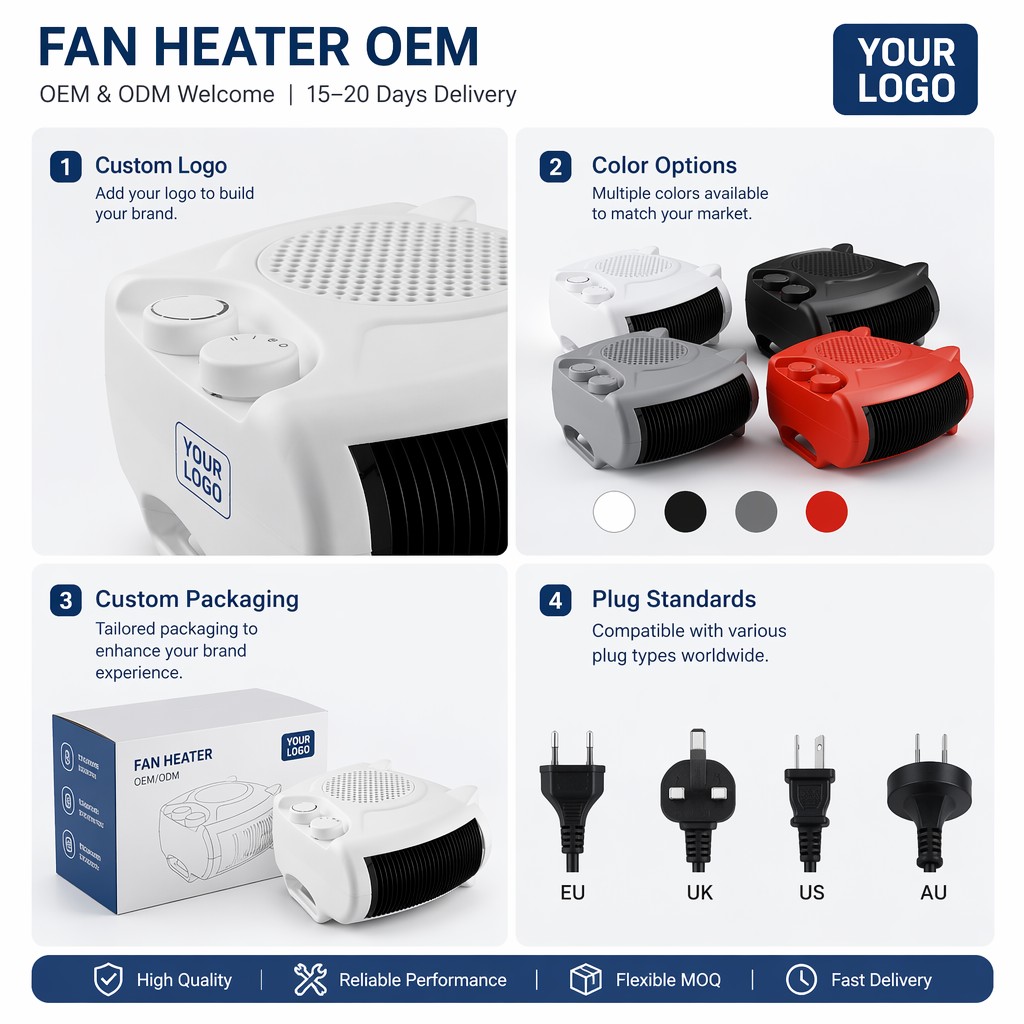 Fan Heater Dual Position Thermostat Portable Room Space Heater Vertical Horizontal 3 Mode Hot 2000W Auto Control Fire Proof ERP detail