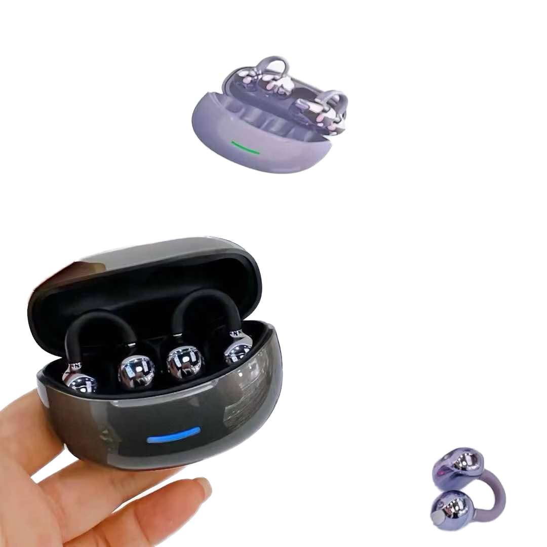 W18 OWS Sport Ear Clip Design Wireless Earphones Earhook Bone Conduction Hi-Res Audio HD Voice Call Open-ear Headsets LED