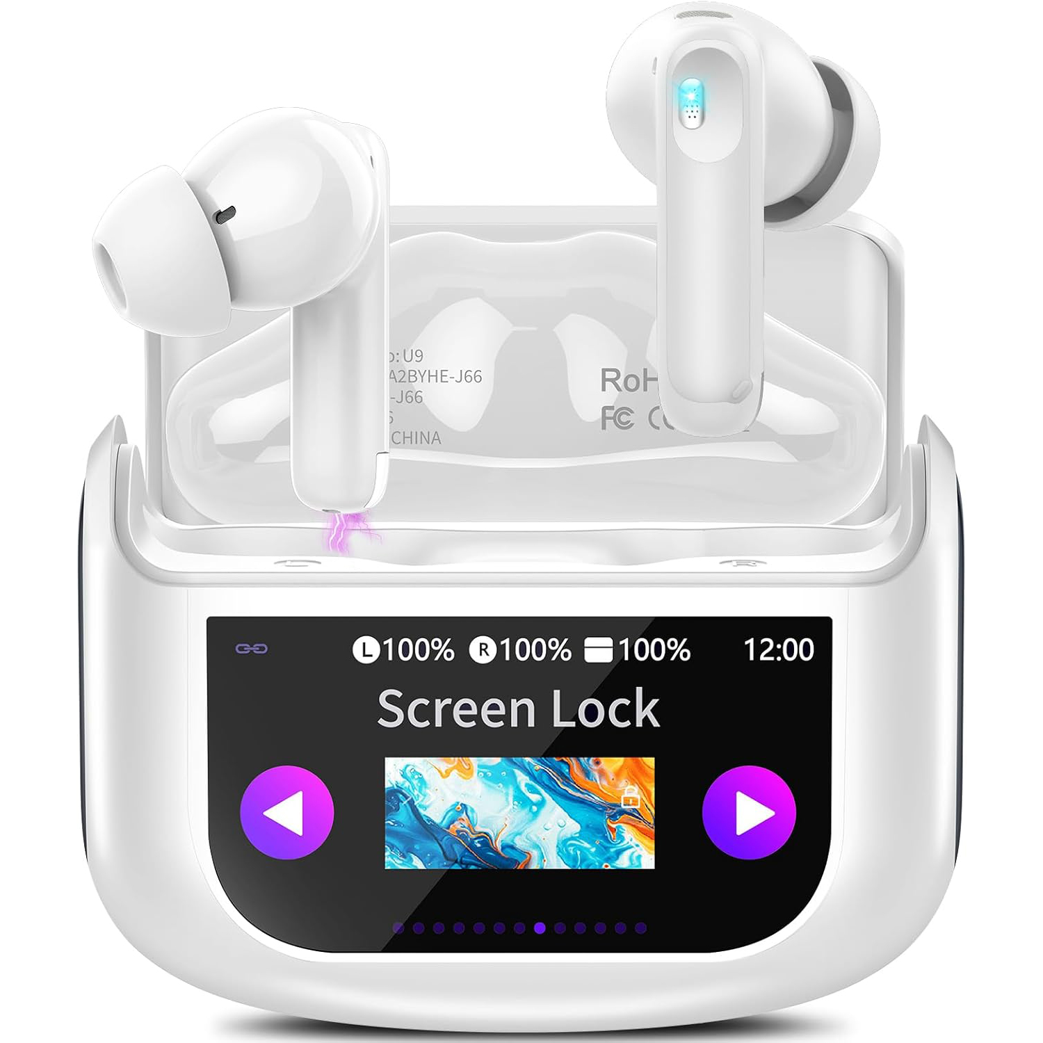 HE-076D Wireless Earbuds Bluetooth 5.4 Headphones Multi Function Touch Screen Tws Earbuds with 4 Mic Noise Cancelling Ear Buds detail