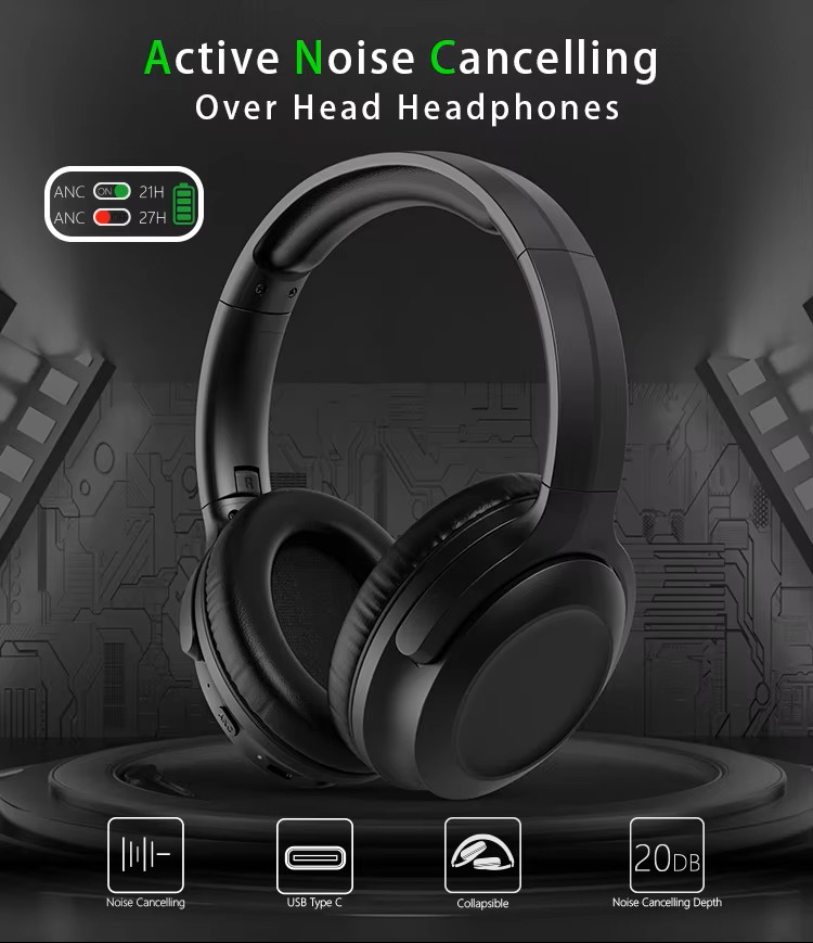 Wireless In-Ear Earbuds ENC Noise Cancelling LED Battery Display Waterproof Low Latency Stereo Sound Bass Headphones Sports detail