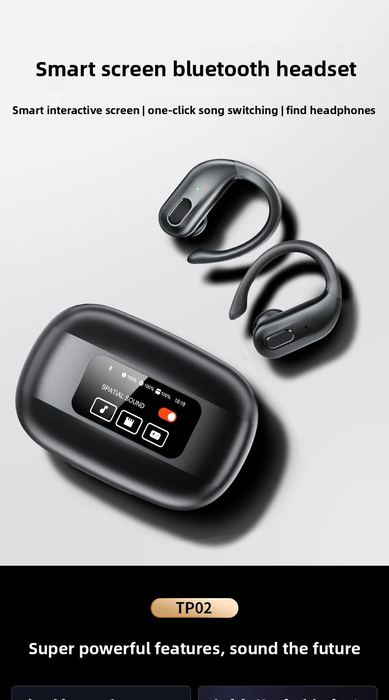 Sports  Headphones - High-Quality Noise-Canceling Multi-functional Long-Range Wireless Earphones with Touch Screen detail