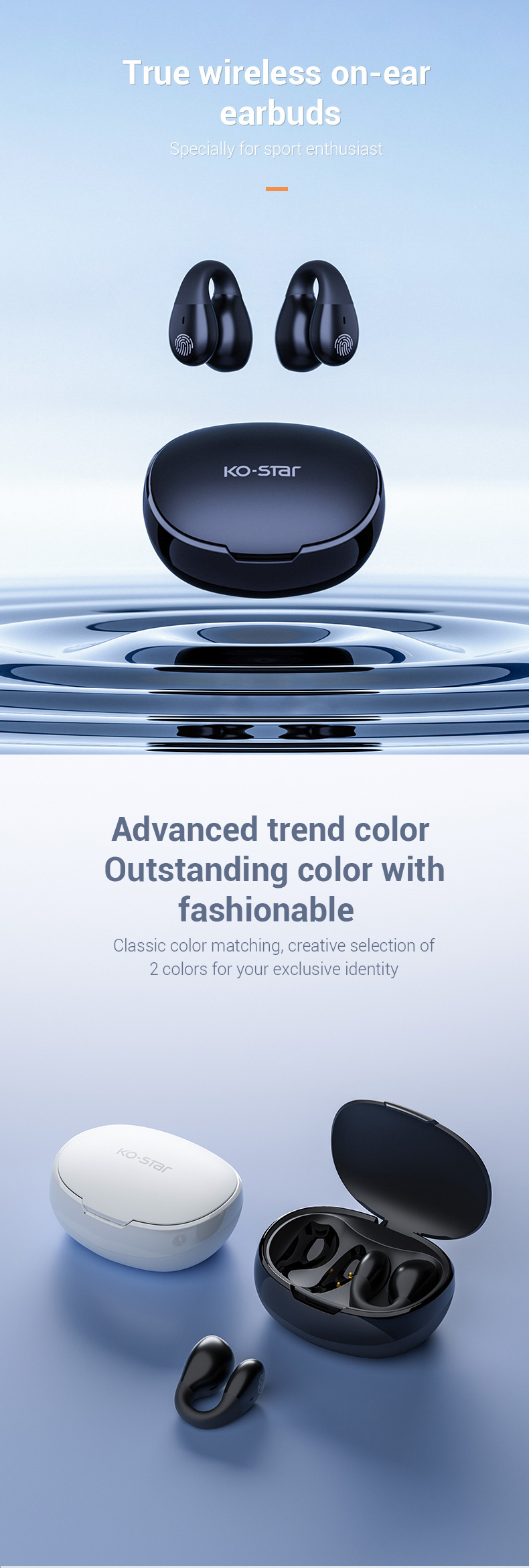 Manufacturer High Quality Wireless Earphone Stereo Earbuds Earphone Headset for Sports detail