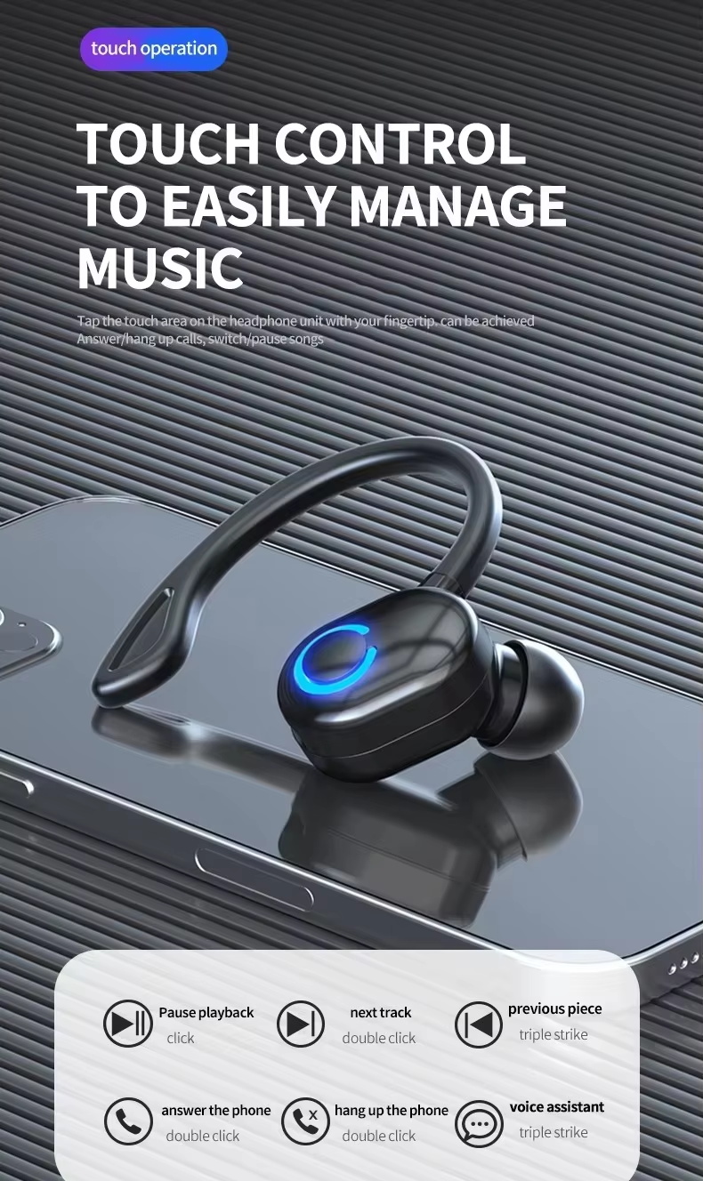 Wireless S10 Headphones BT 5.3 Earphones Single In-Ear Sports Waterproof Earbuds Handsfree Headset detail