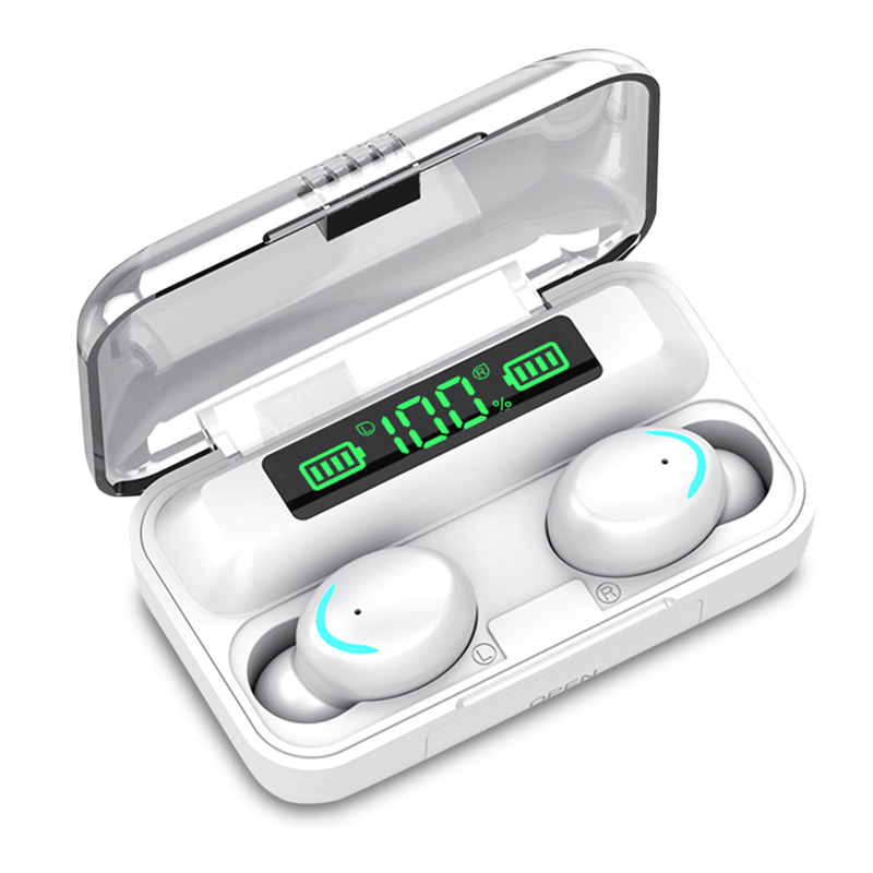 Oem Custom logo 2000mah Power Bank Ipx7 Waterproof Binaural Call 5.0 True in Ear Origin F9 5c F9-5 TWS Wireless Earbuds Bt 5.0 product view