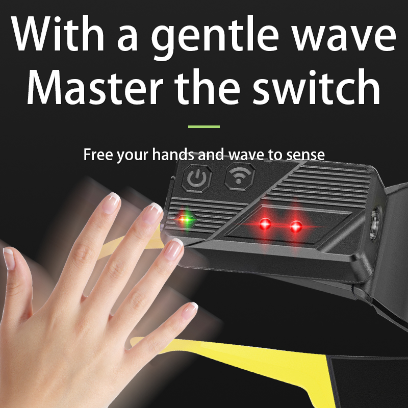 Portable Super Bright LED Glasses Headlamp Motion Sensor Waterproof Rechargeable Adjustable Beam Hands Free Light product view