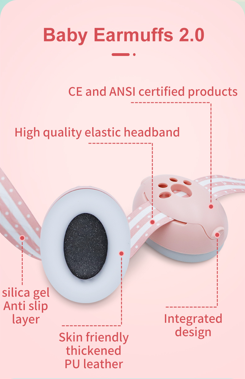 HQ Premium Eco-friendly Material Safety Noise Cancelling Ear Muffs Kids Hearing Protection Infant Baby Sleeping Earmuffs detail