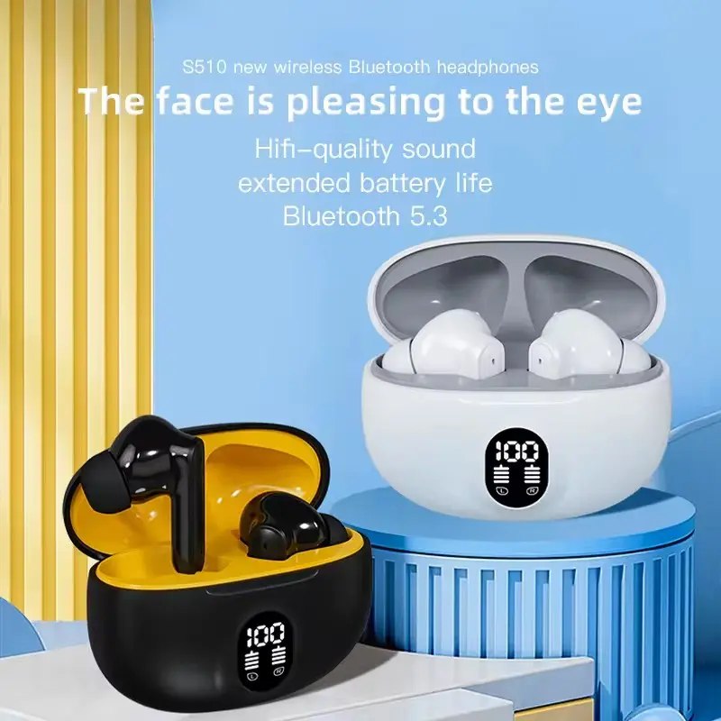 895B TWS Wireless In-Ear Earbuds Fashion PC Gaming Headset IPX-4 Waterproof Digital Display for 5.3 Low Latency Hi-Fi product view