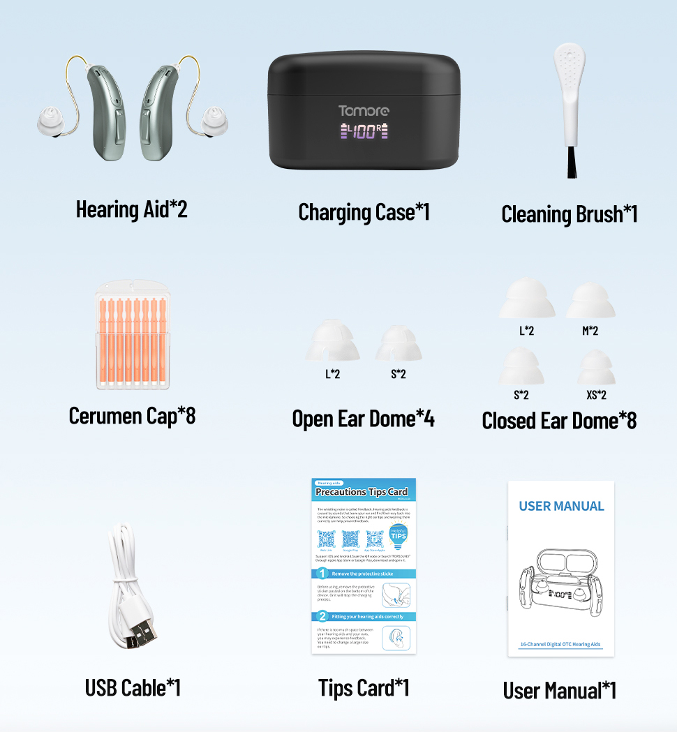 Tomore bluetooth in Ear Hearing Aid Wireless Smart Connection with Phone and TV for Hearing Loss Adults detail