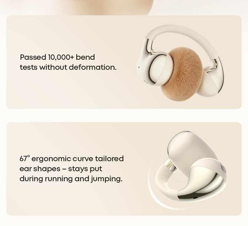Custom Clip on Ear Earbuds Cute Sports TWS Open Ear Earphone V6.0 Free Clip-On Bluetooth Headphones Over Ear for Running Workout detail