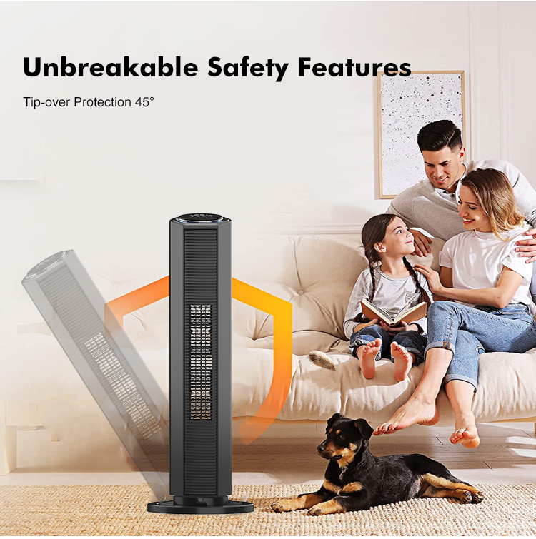 High Quality Electric TOWER HEATER Fan Remote Plastic Construction Three-Speed Adjustment Air Available Home ELECTRIC FAN HEATER detail