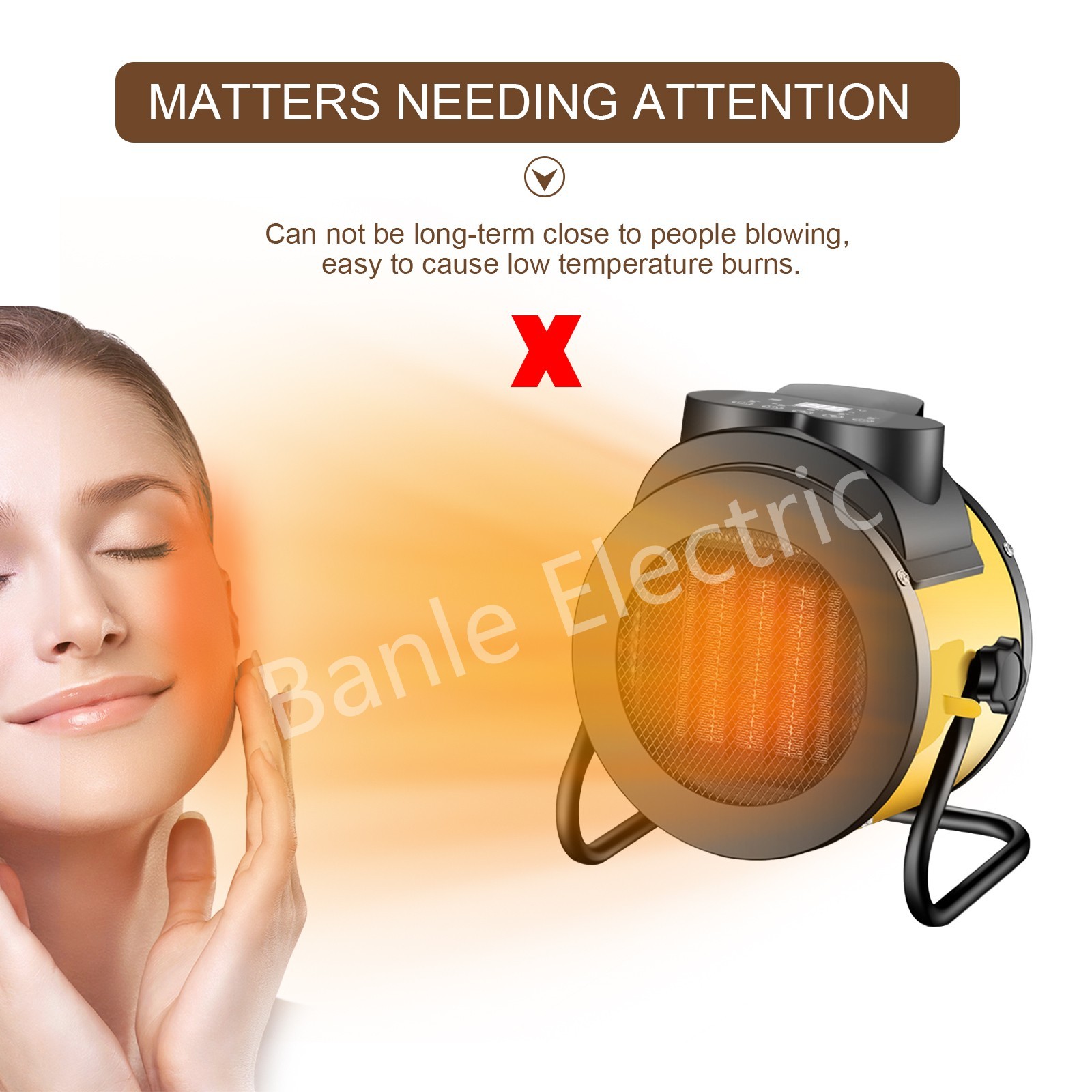 BL-SP1 New Electrostatic Portable 2500-2700V 2000W Metal Warm Air Blower Electric Heater 600-699 ft for Heating detail