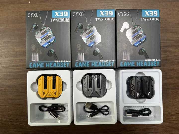 X39 Cyberpunk Design Gaming Wireless Earphone BT Headset Low Latency LCD Cool Breath Light High Quality TWS Sports Earbuds detail