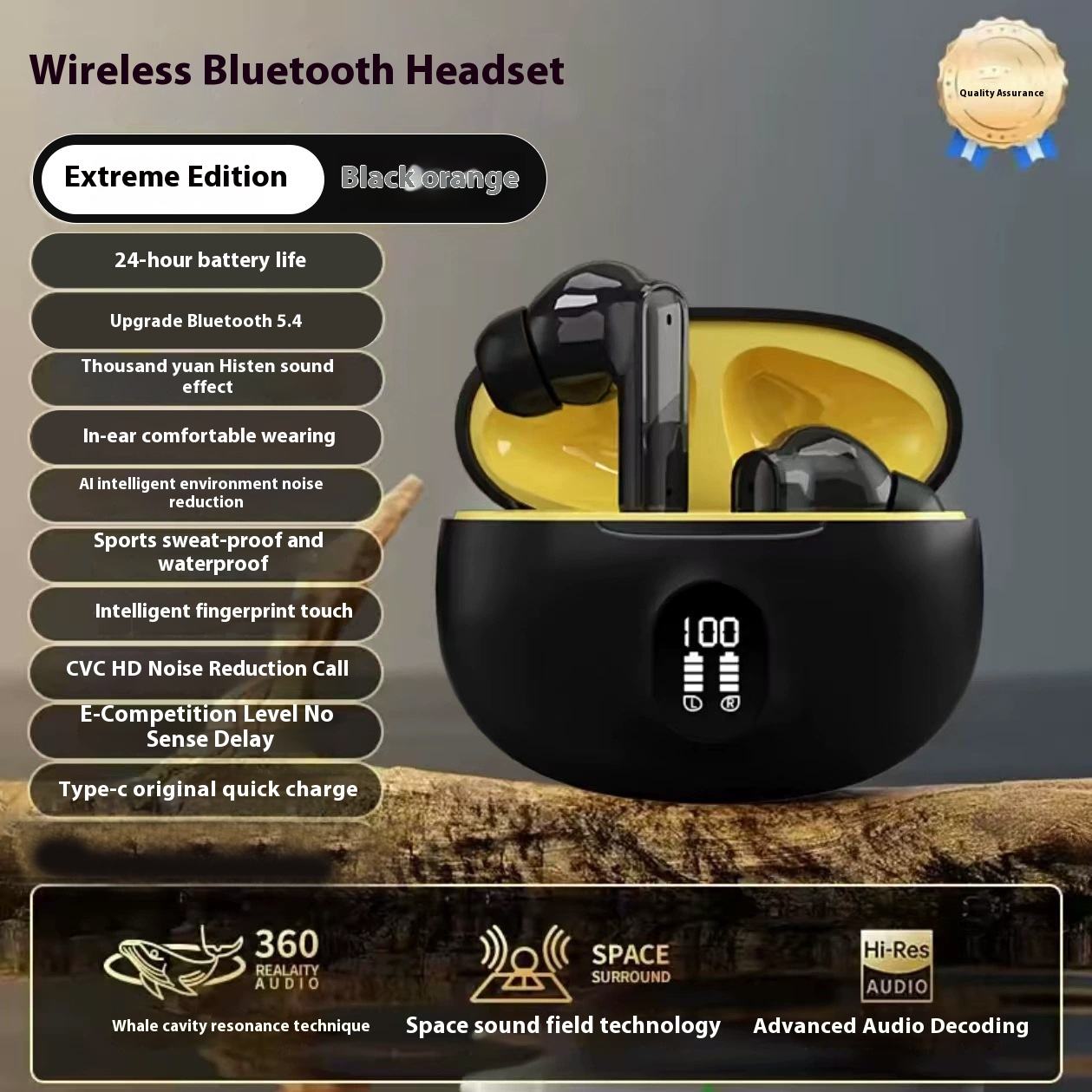 TWS Wireless Earphones New 895B with Dual Ear Touch Stereo Sound and 5.3LED Battery Indicator Light product view