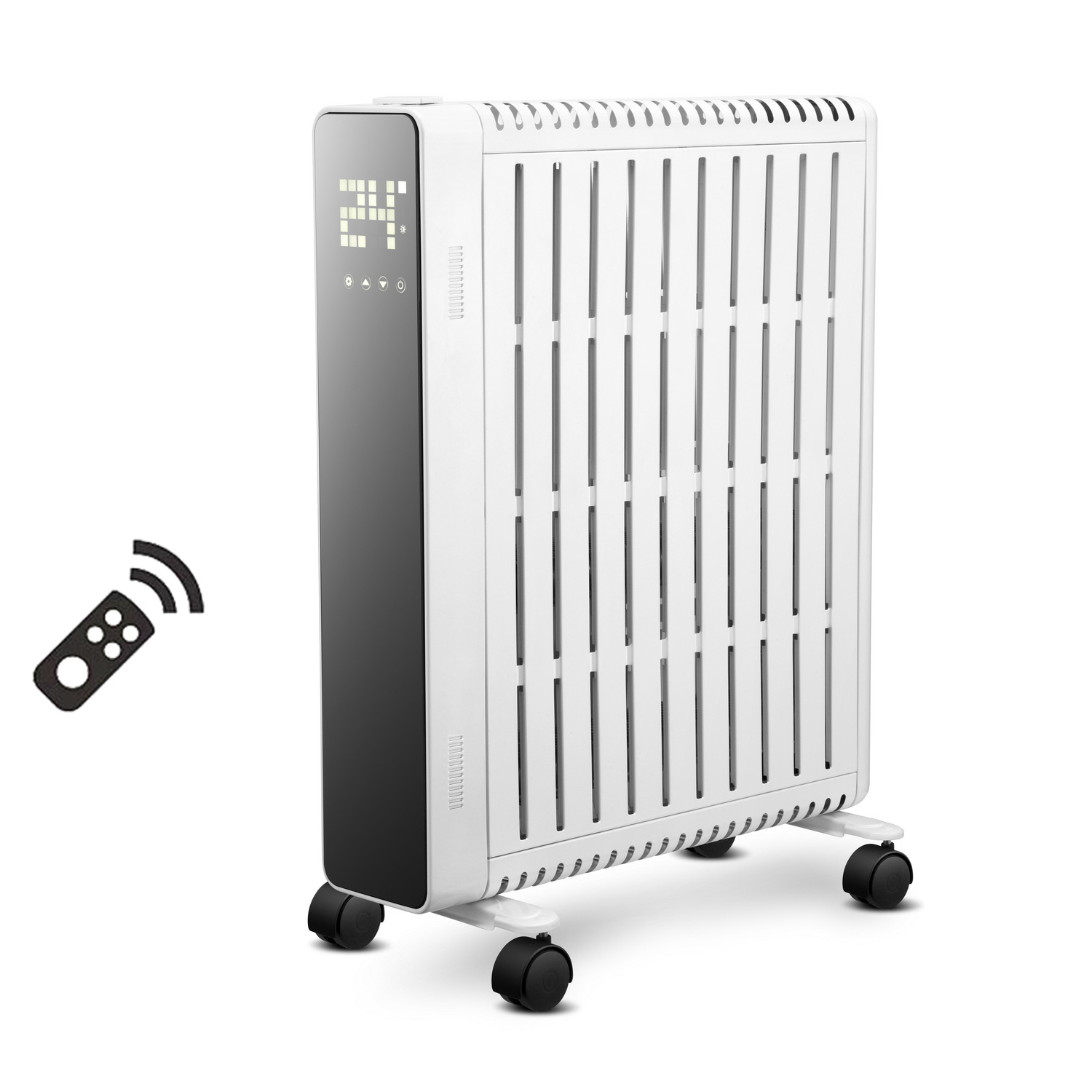 OEM 2000w Portable Remote Control Hotel Room Full Cover Electric Oil Heater Manufacturers