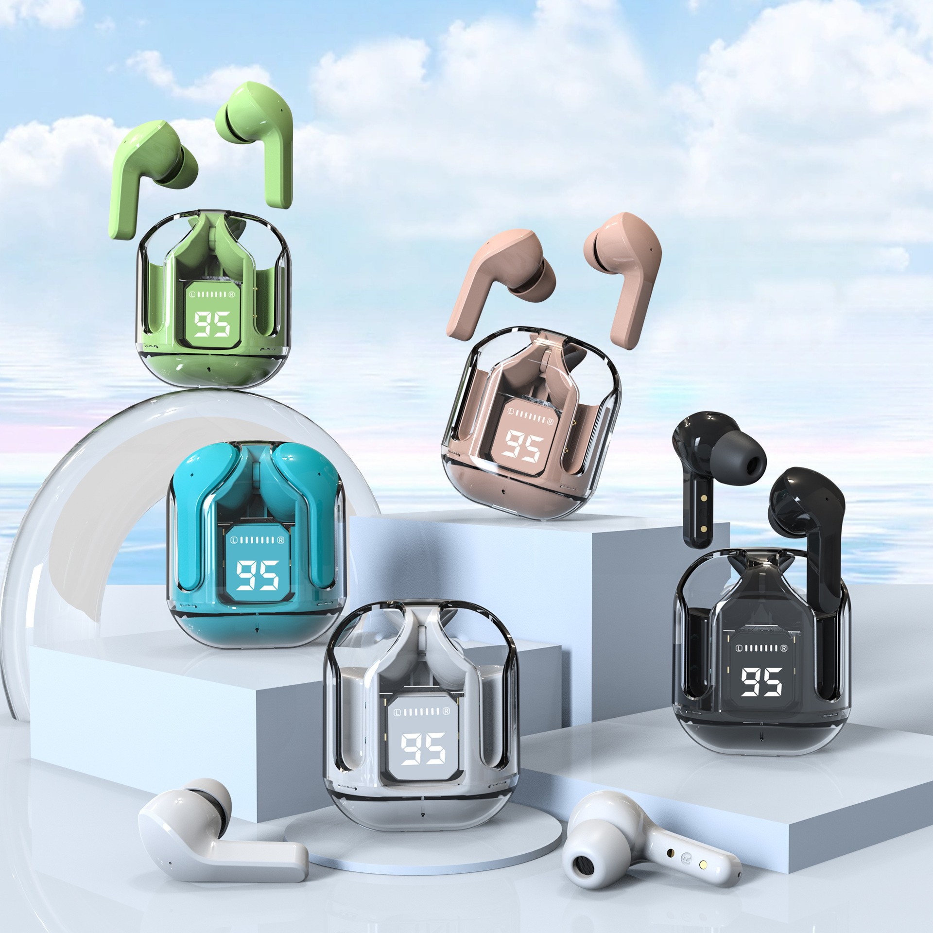 Custom Logo Transparent Earphone Type C TWS Auriculares Air 31 Air31 Transparent Pods Auriculares Audifonos Wireless Headphone