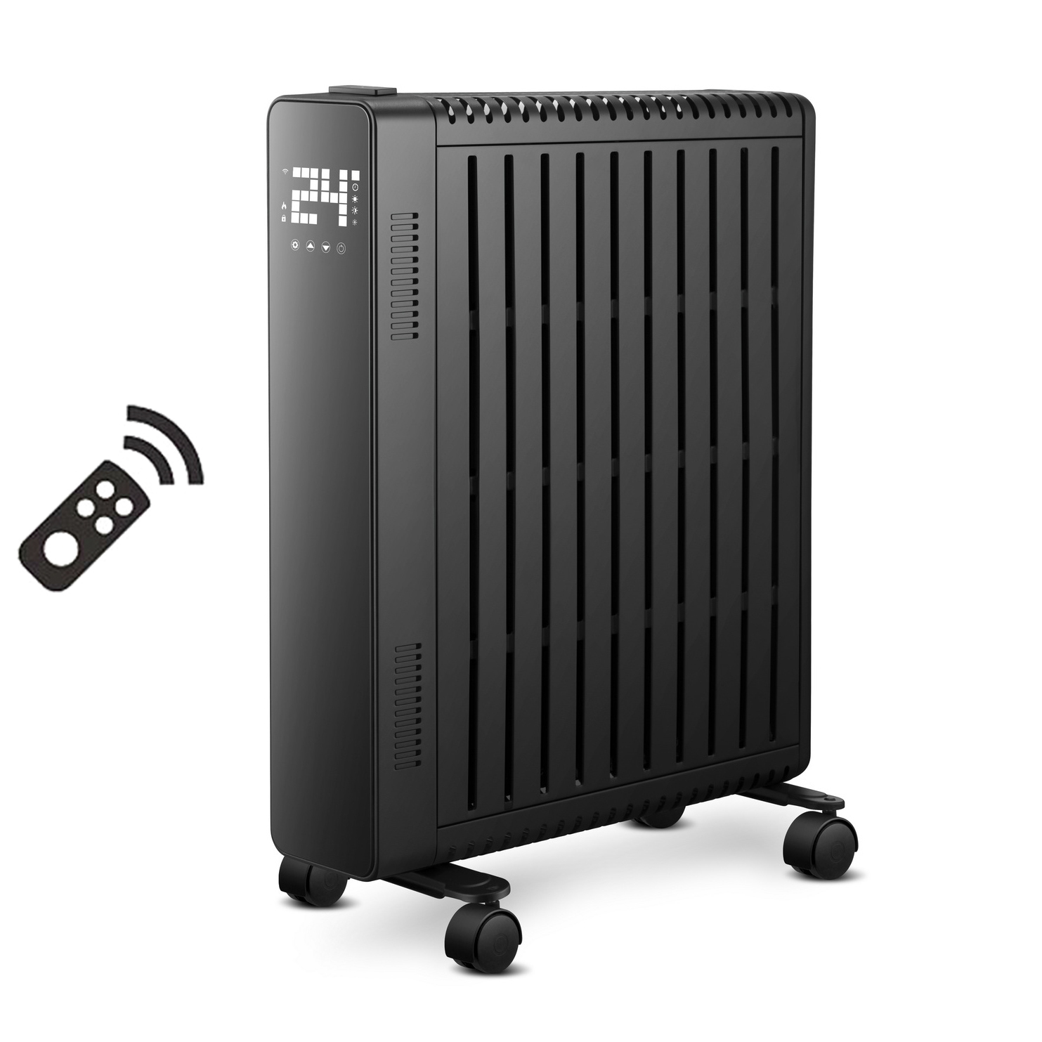 OEM 2000w Portable Remote Control Hotel Room Full Cover Electric Oil Heater Manufacturers product view