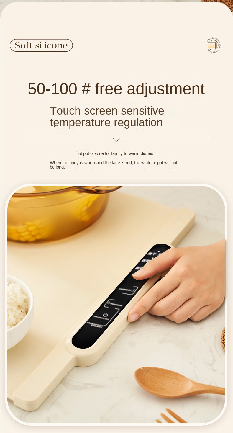 Silicone Heating Vegetable Pad with Foldable Flexible Warm Cutting Board for Household Kitchen and Winter Food Preparation detail