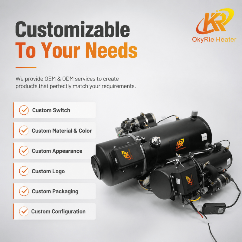 OkyRie WH-15B 15KW Diesel Only Hydronic Parking Heater Defrost Cabin Window Warm Engine Heavy Machinery Heater detail