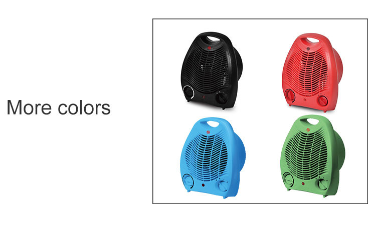 Mini Fan Heater 2000W Adjustable Temperature Control Overheat Protection Lighting Fast Heating GS Certified Plastic Electric detail