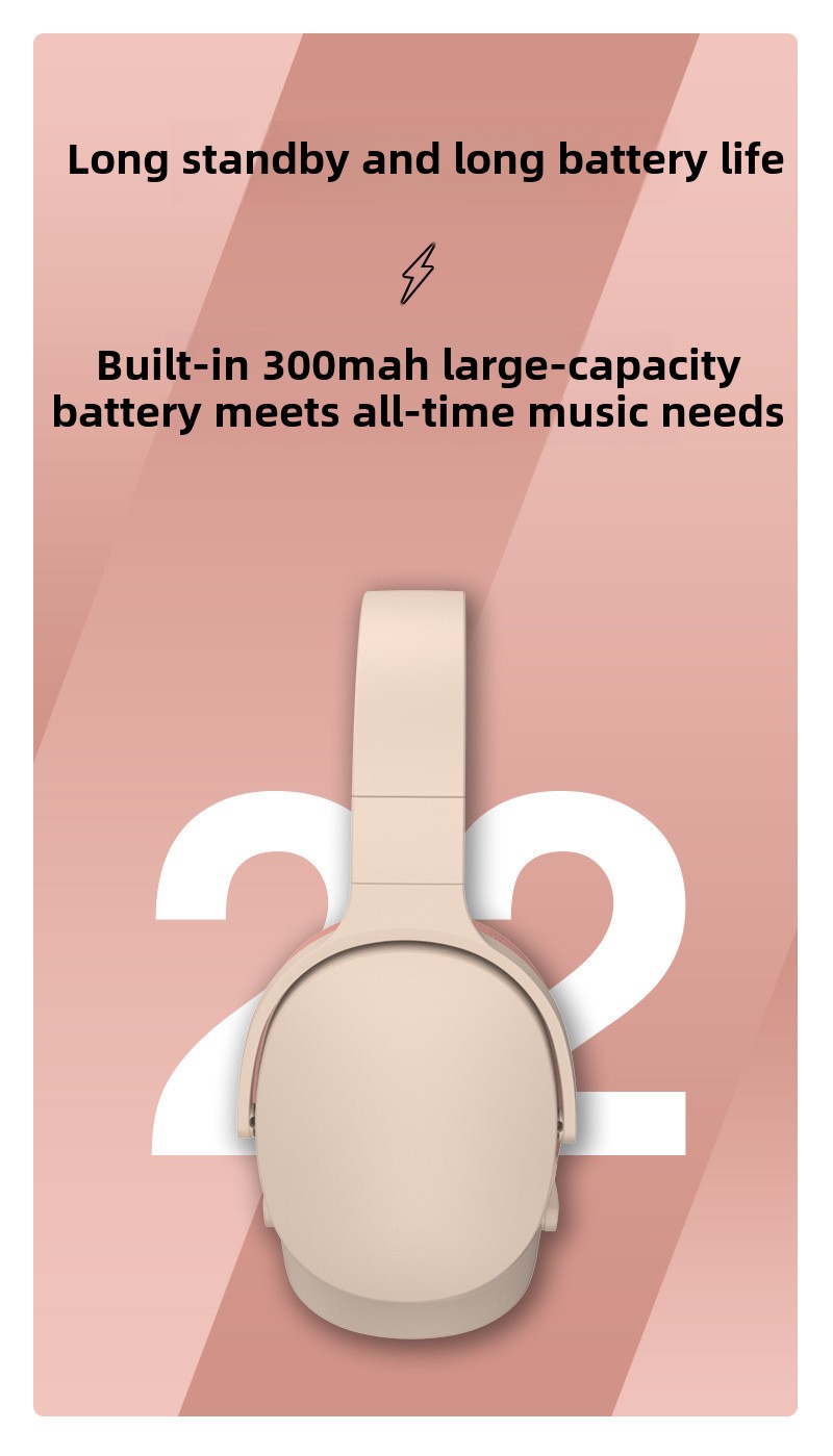 All-Inclusive Wireless Bass Long Life Head-Mounted Bluetooth Direct Sales Cross-Border Popular LED Headphones detail