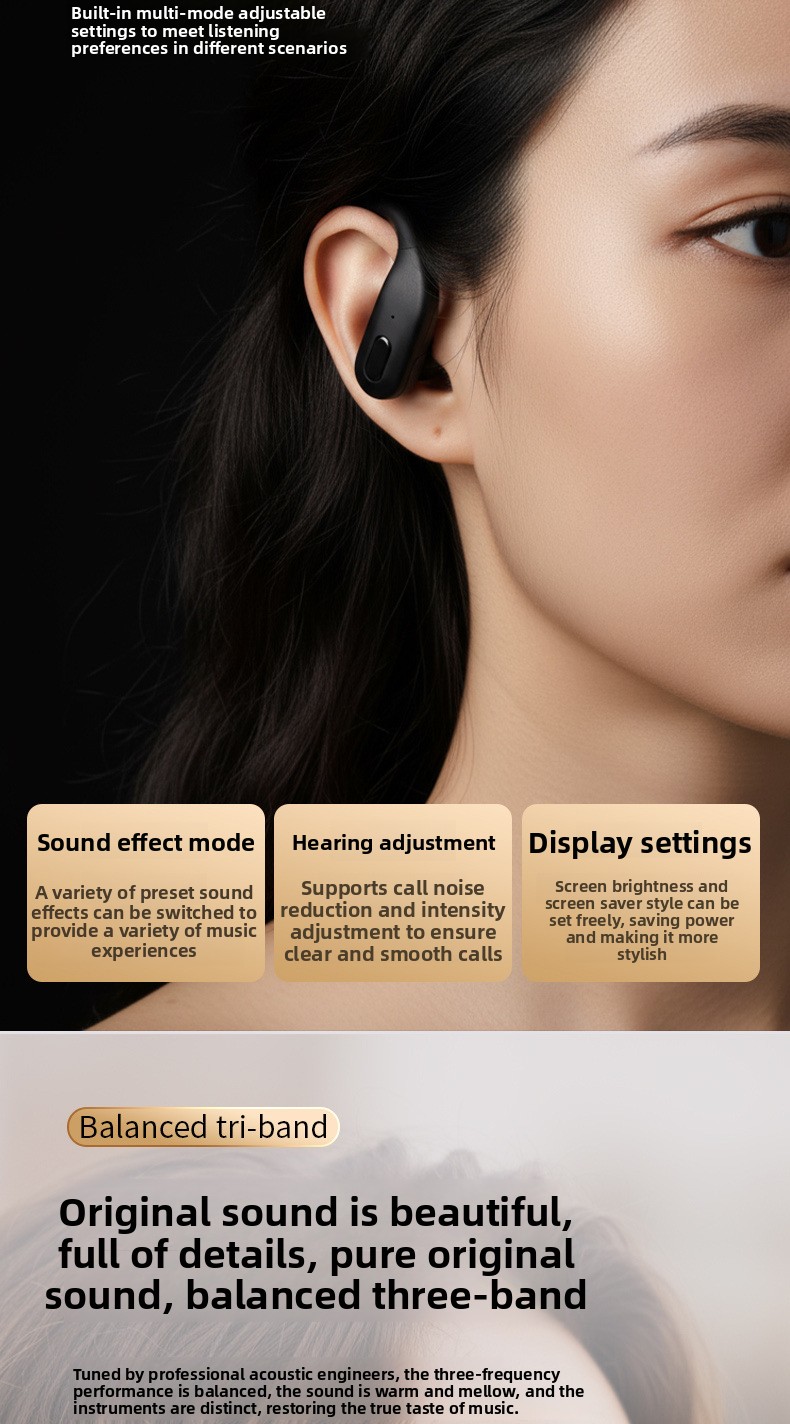 Sports  Headphones - High-Quality Noise-Canceling Multi-functional Long-Range Wireless Earphones with Touch Screen detail