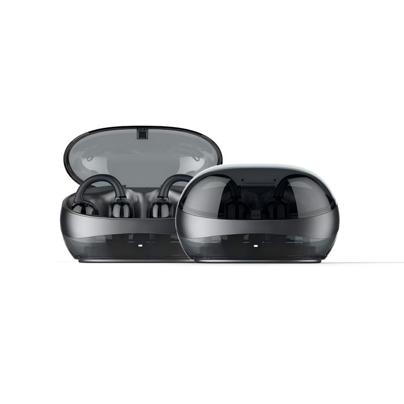 Removable Battery Tws Wireless Earbuds Glass-Back Clasp True Clip on Earphones Bluetooth Ear Clip Sports Gaming Headphones detail