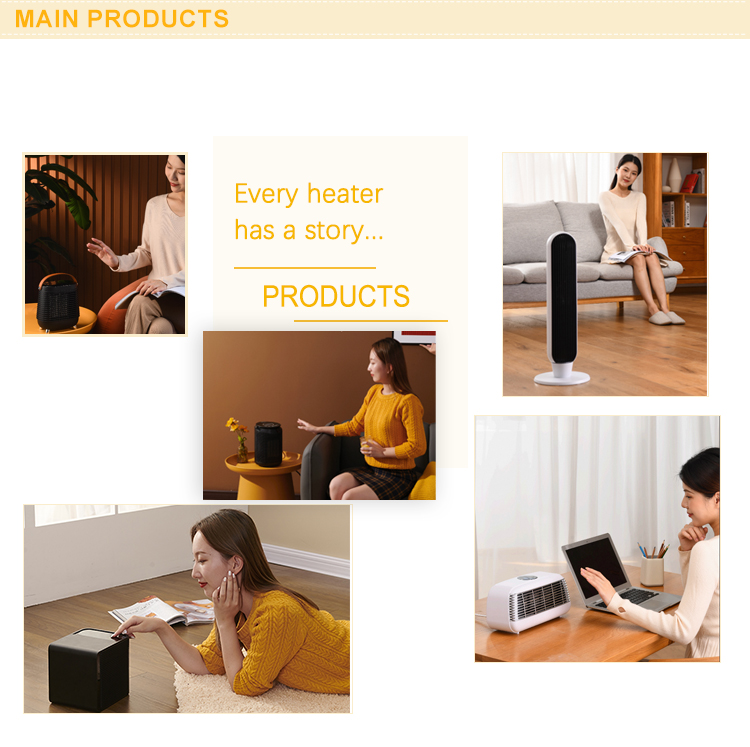 PTC Heater Overheat Protection Ventilation Portable Freestanding Plastic Electric Desk Fan Heater Digital Control App-Controlled detail