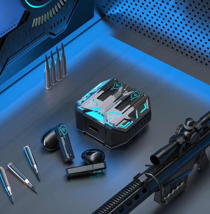 X39 Cyberpunk Design Gaming Wireless Earphone BT Headset Low Latency LCD Cool Breath Light High Quality TWS Sports Earbuds detail