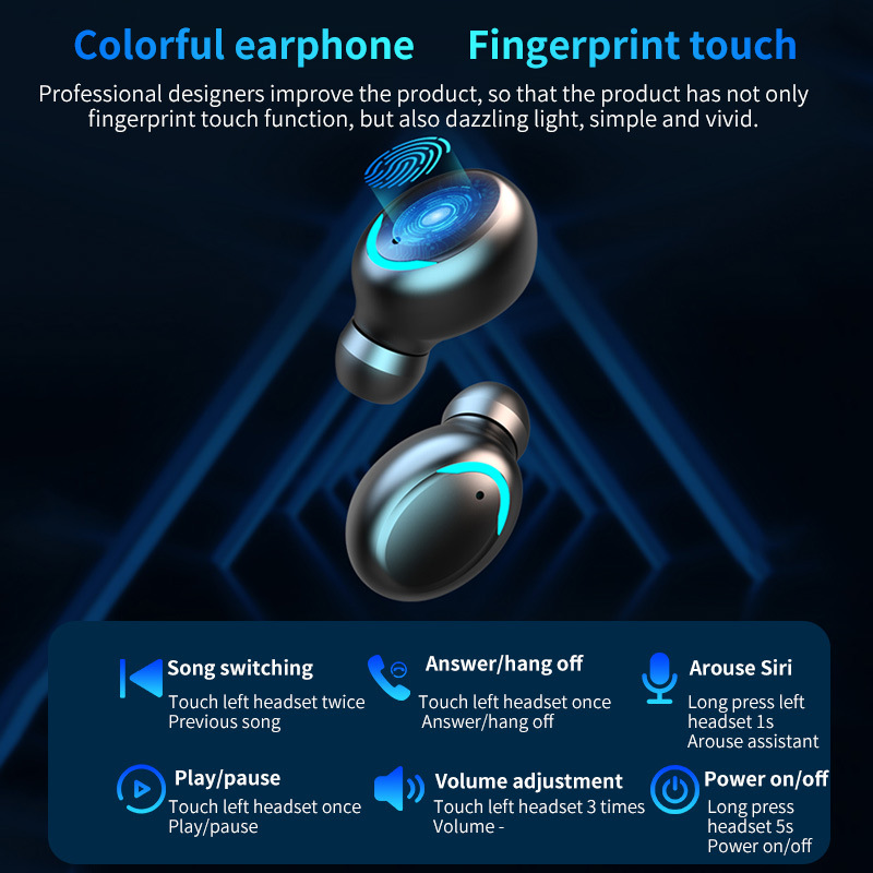 F9 Audifonos Mini Fone De Ouvido True Wireless Touch Control LED Display  Earphone Touch Control Headphone product view