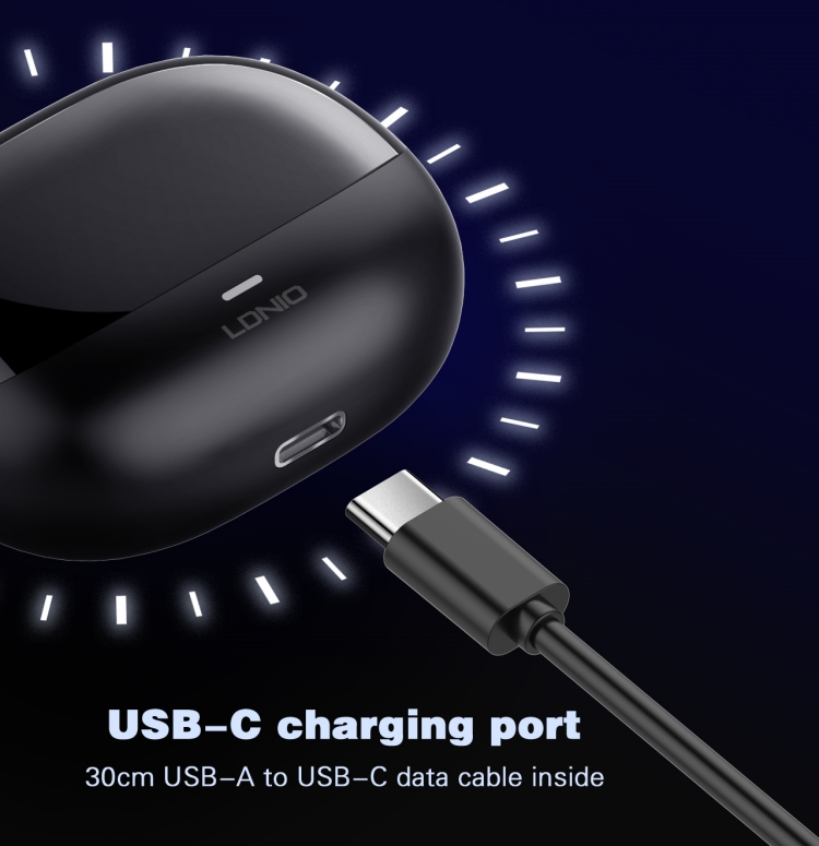 LDNIO T05 Hot Selling Oem Odm Tws Earbuds Gaming In-ear Earbuds Bt 5.3 Tws Wireless Headphone Earphone Earbuds detail