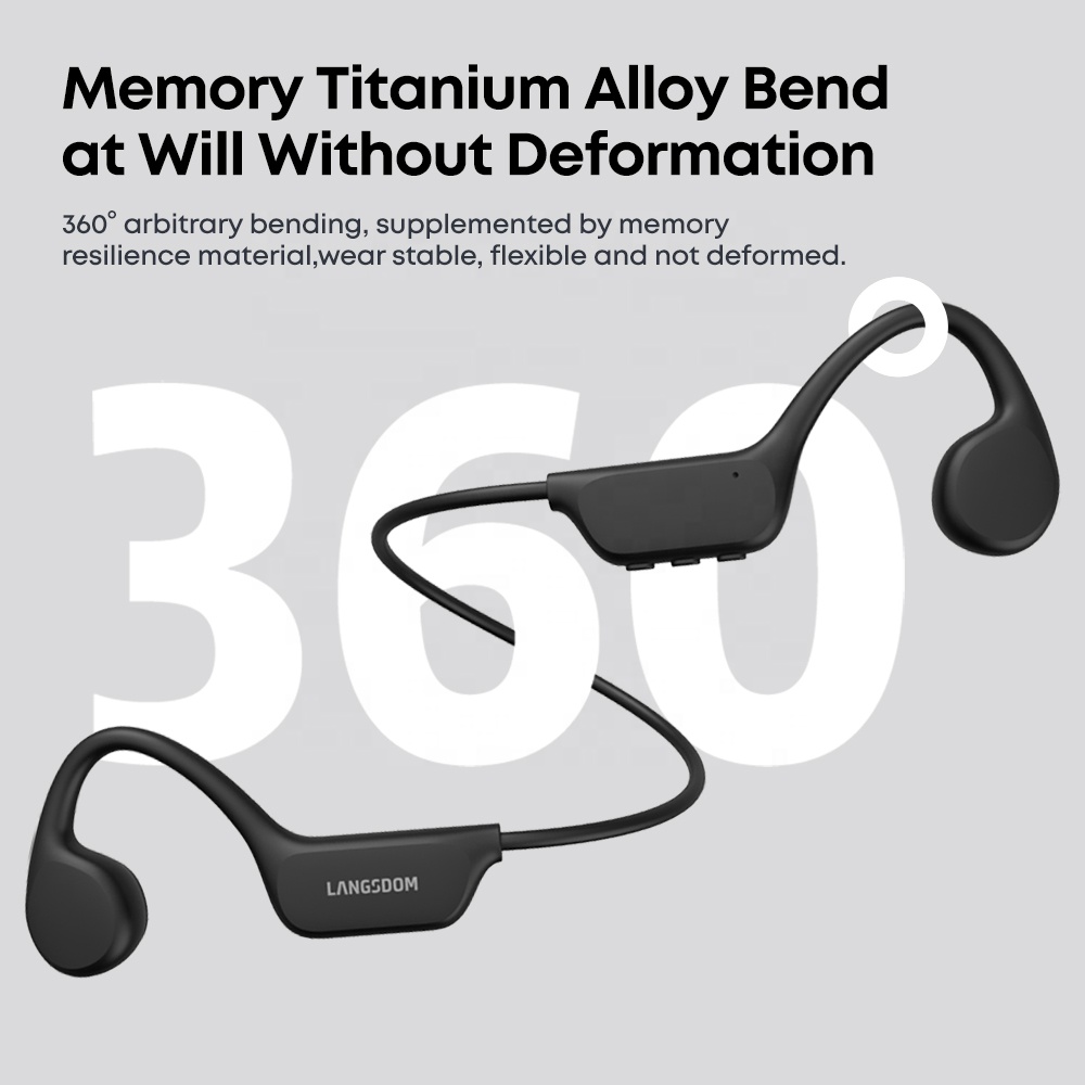 Custom OEM Bone Conduction Headphone Wireless Sport Earphones Open Ear TWS IPX8 Waterproof Bluetooth Headset With 16G TF Card product view
