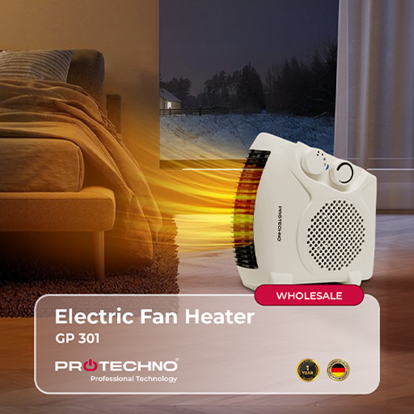 Protechno GP301 2000W Vertical Electric Fan Heater Cool Warm Hot Wind Selection Space Heater with Adjustable Thermostat