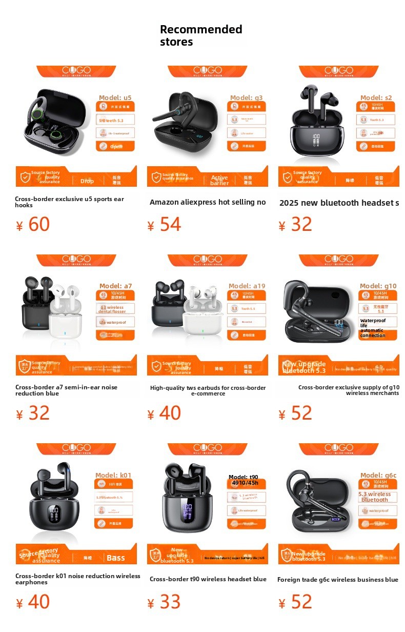 Sports  Headphones - High-Quality Noise-Canceling Multi-functional Long-Range Wireless Earphones with Touch Screen detail