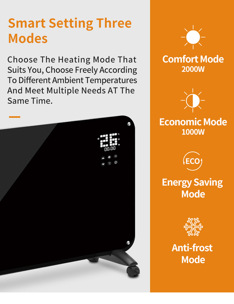 Adjustable Thermostat and Thermal Link Electric Convection Panel Heater Domestic House Heater Electric Heatetr Fast Heating OEM detail