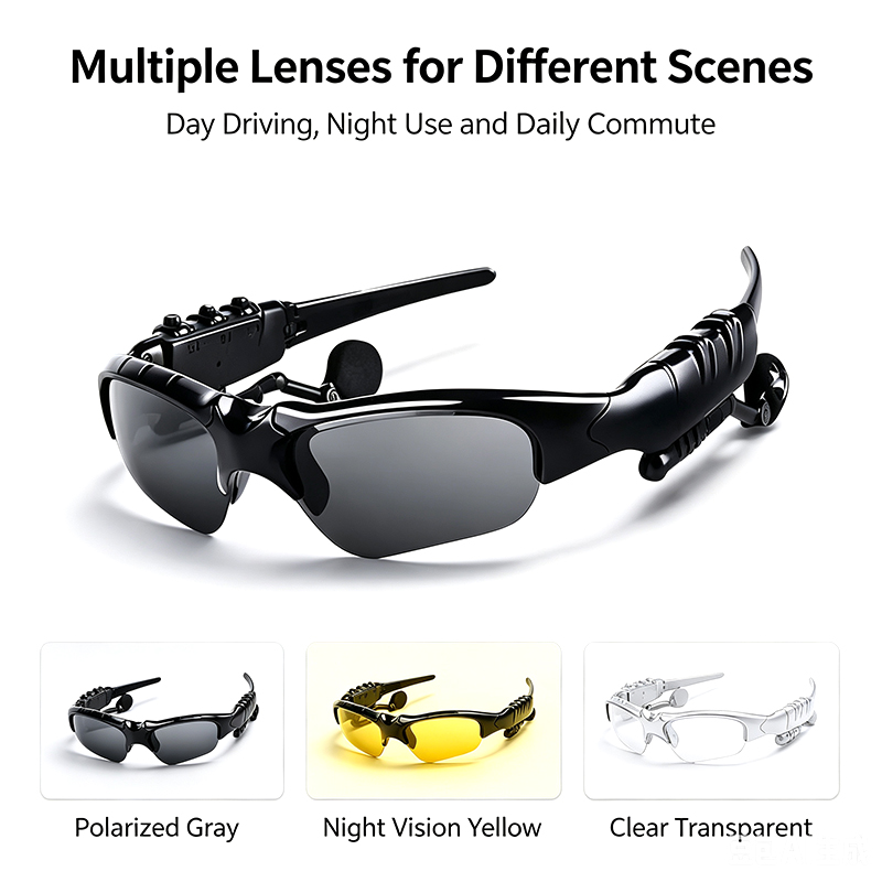 Smart Blue-tooth Microphone Sunglasses Polarized Glasses Portable Wireless Blue Tooth Earphone Sports Sun Glasses product view
