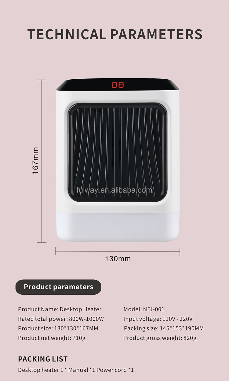Fast Heating Indoor Home Use Portable Electric Heater Fan with Thermostat and Over-protection Winter Heater Fan detail