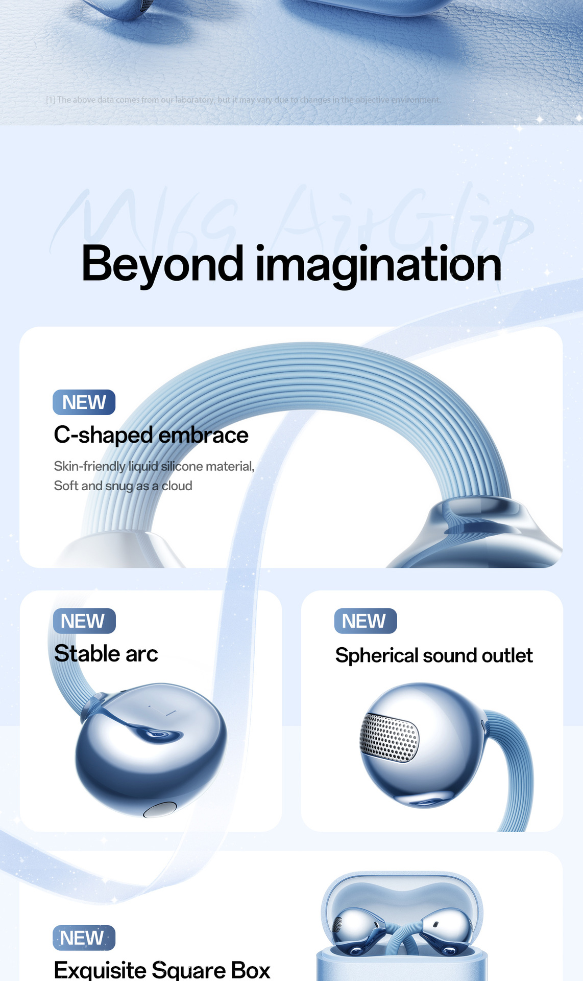M169 Earbuds Earphone Headphone Hot-Selling Ear Clip Wireless for 6.0 Headset Voice Gesture Control Ultra-long Battery Life High detail