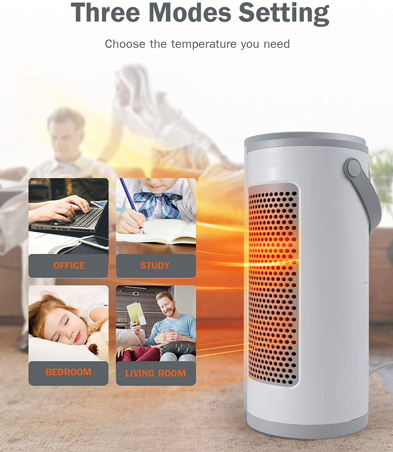 2000W Electric Portable Heater, Built-in Timer with Remote Control, Tip-Over & Overheat Protection for Home,Bedroom product view