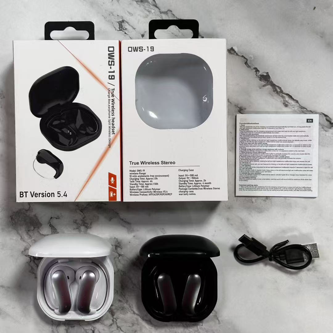 WAYNA Customizable OWS-19 Open-back Wireless Earphones V5.4 Electroplated Ear Hooks LED IPX4 Waterproof for Sports Hi-Fi Audio detail