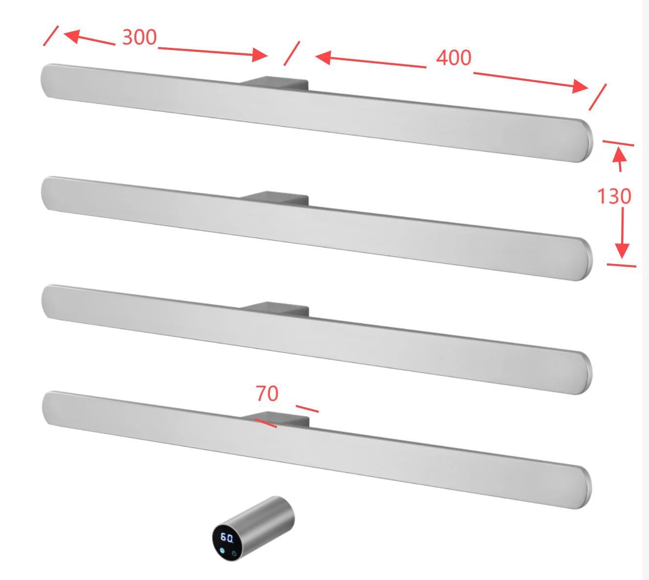ELOILO Foldable SUS304 Stainless Steel Thermostatic Heating Towel Warmer Time Display Control Wall-Mounted Electric Heater