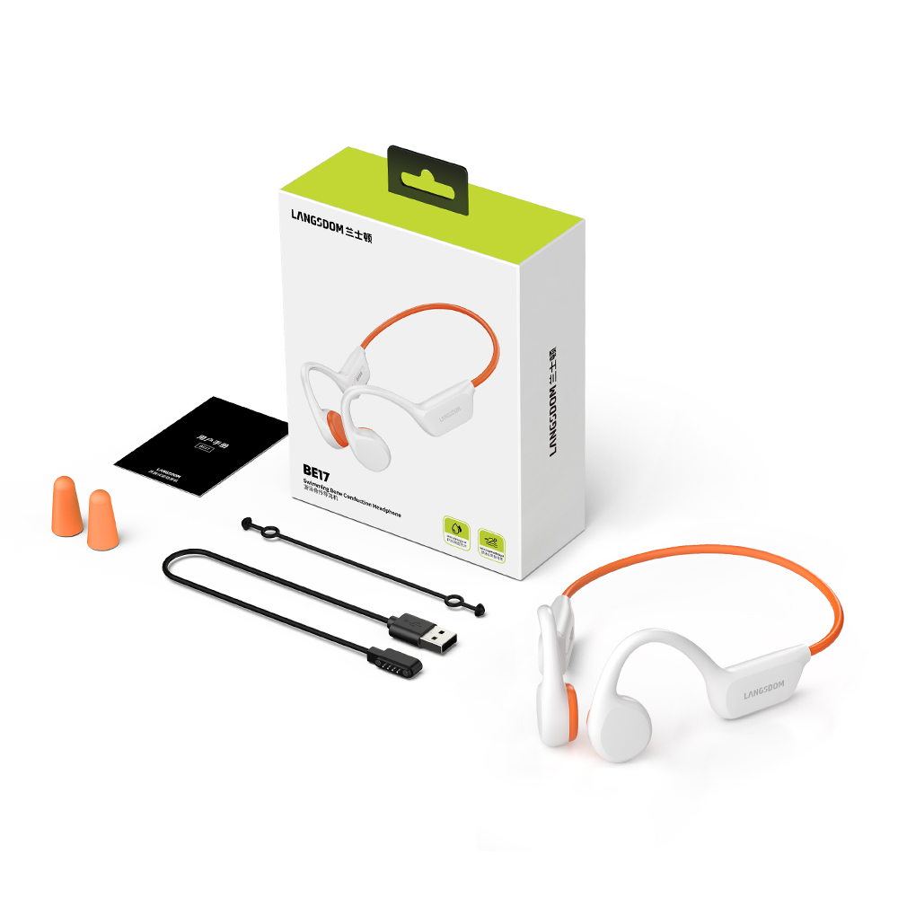 Custom OEM Bone Conduction Headphone Wireless Sport Earphones Open Ear TWS IPX8 Waterproof Bluetooth Headset With 16G TF Card detail