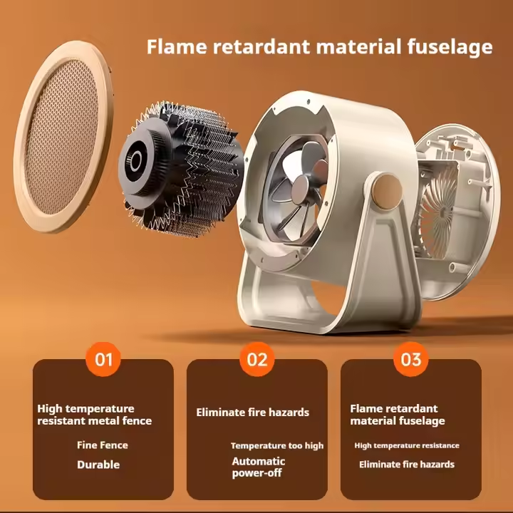 Portable 500W PTC Ceramic Heat Mini Low-noise Portable Electric Fan Heaters Household Space Heaters product view